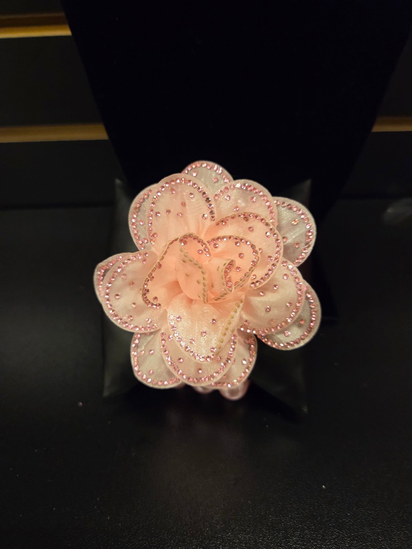 Blush Pink Floral Pearl Stretch Bracelet