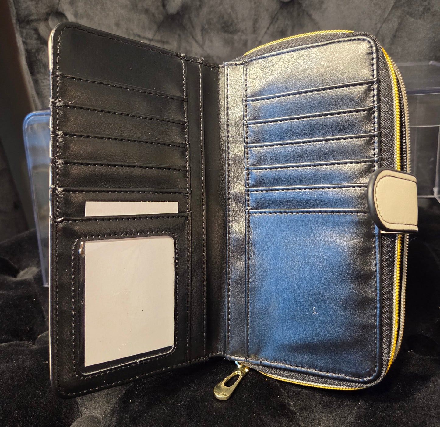 Game Day Glam Wallet – 12 Card Holder | Black & Gold Cheer Edition Steeler Inspired