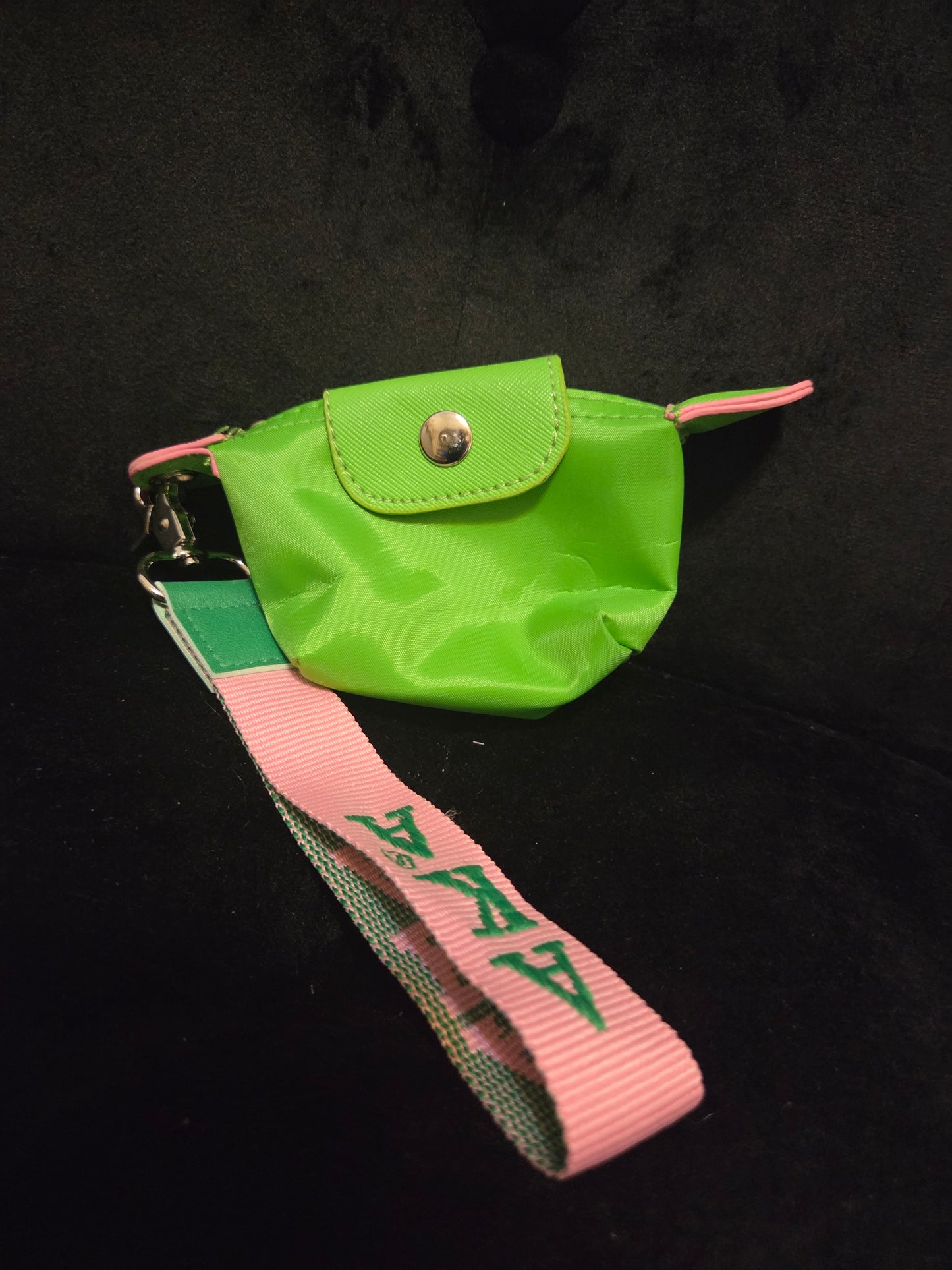 Green Mini Coin Pouch with AKA Wrist Strap