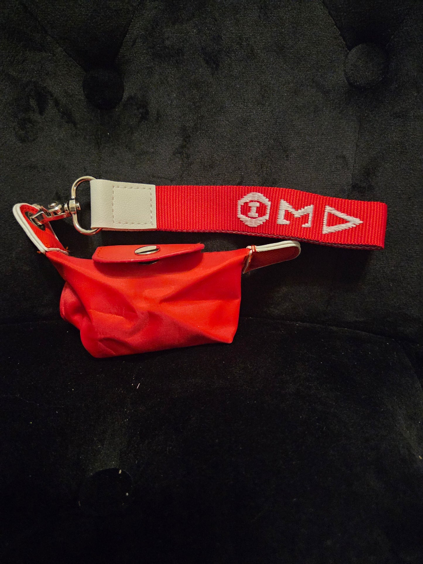 Red Mini Coin Pouch with Delta Sigma Theta Wrist Strap