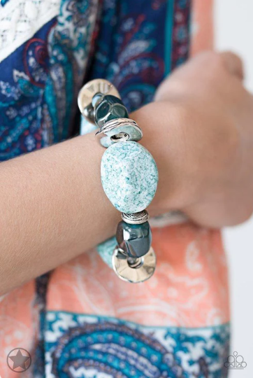 Glaze of Glory Blue Chunky Beaded Bracelet