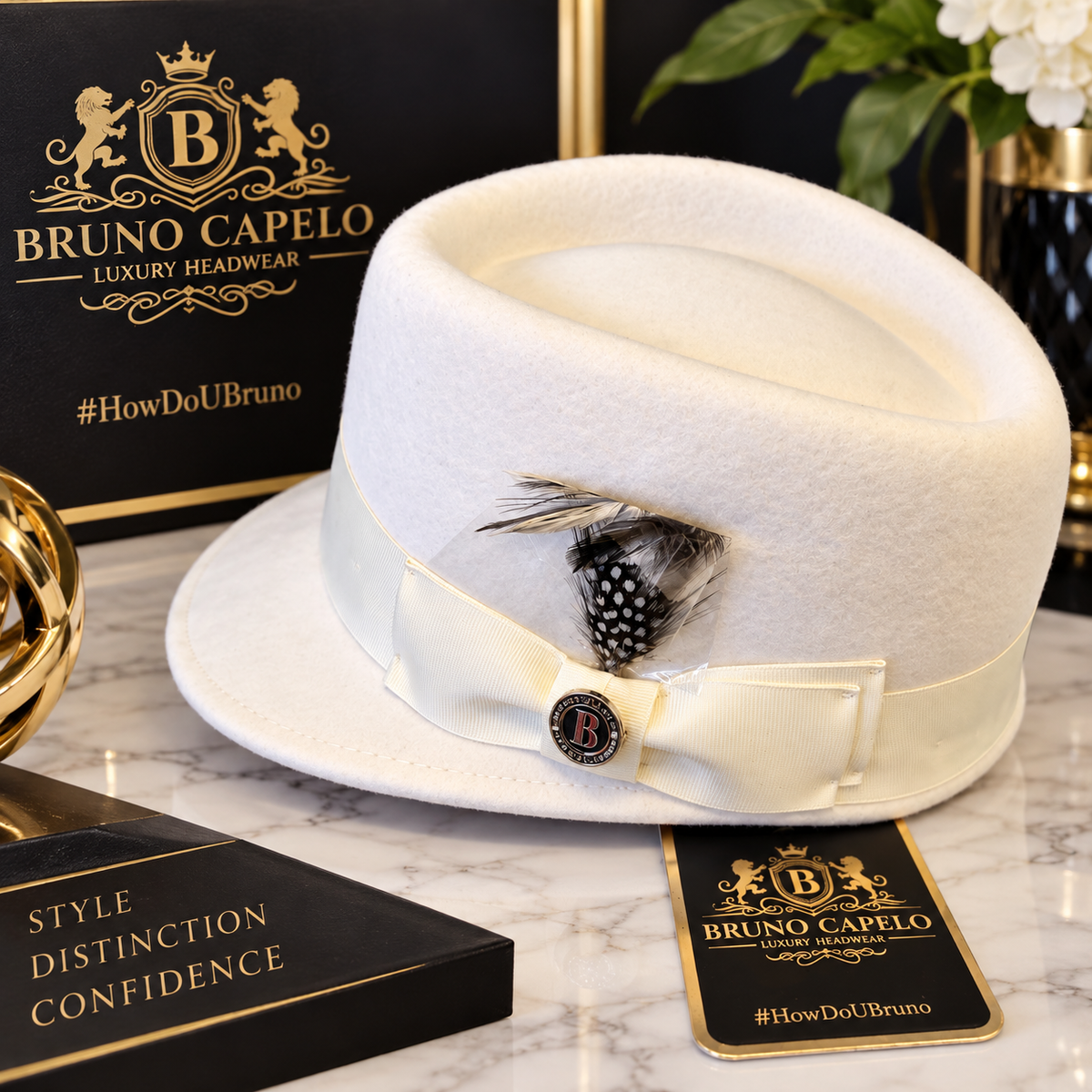 Bruno Capelo Luxury Fedora – Ivory