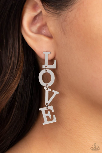 L-O-V-E Silver Earrings