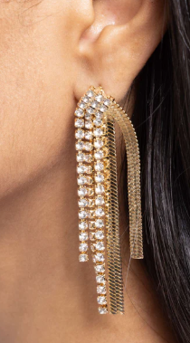 DRAMATIC DOWNPOUR GOLD POST EARRING