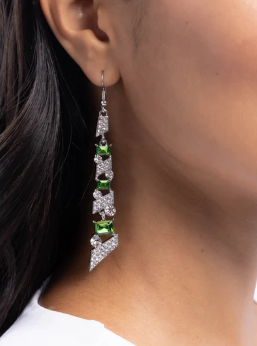 CASCADING CRED GREEN EARRING