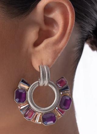 COURTEOUS CHIC PURPLE POST EARRING