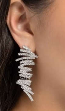 SCATTERED SURETY WHITE POST EARRING
