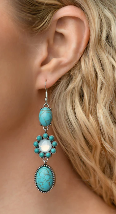 CAREFREE COWBOY BLUE EARRING