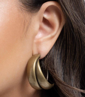 RESTLESS RADIANCE BRASS HOOP EARRING