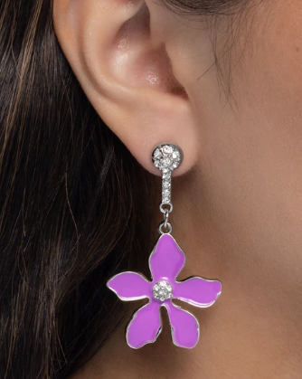FLORAL FLEET PURPLE POST EARRING