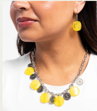 Worthwhile Wheels Yellow Necklace