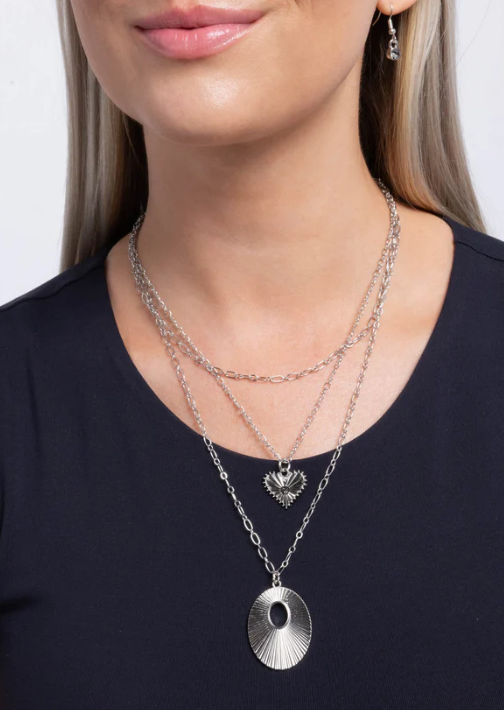 Sunburst Stage Silver Necklace