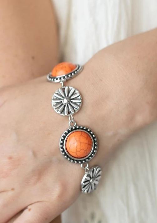 Fredonia Flower Patch Orange Bracelet