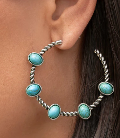 Canyon Course Blue Hoop Earring