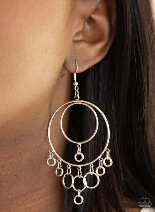 Roundabout Radiance Silver Earrings