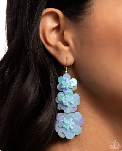 Beaded Bouquet Blue Earring