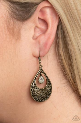 Garden Magic Brass Fishhook Earrings