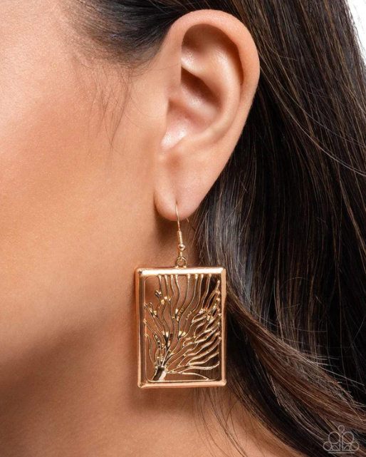 Textured Trial Gold Earrings