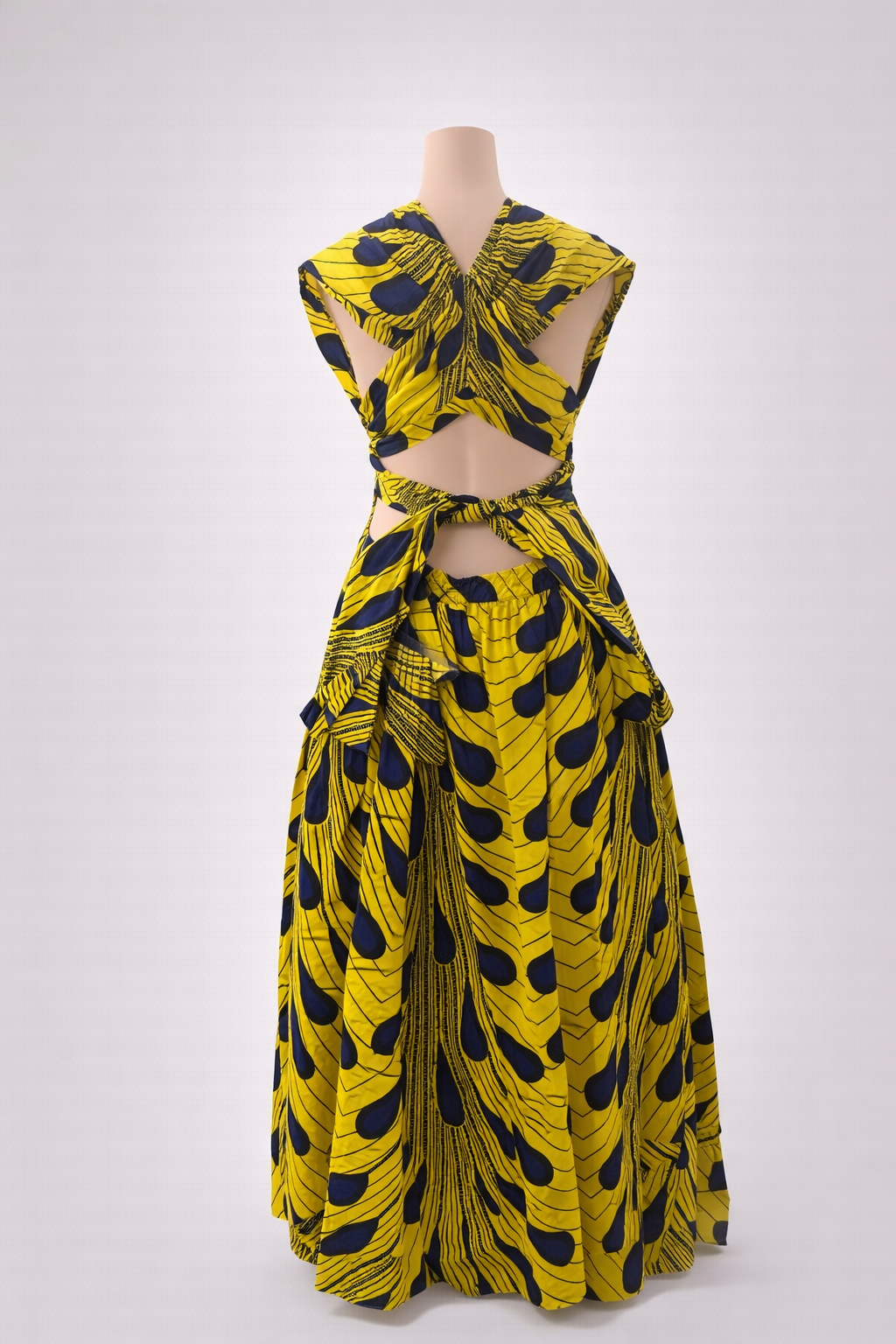 Golden Radiance African-Print Maxi Dress