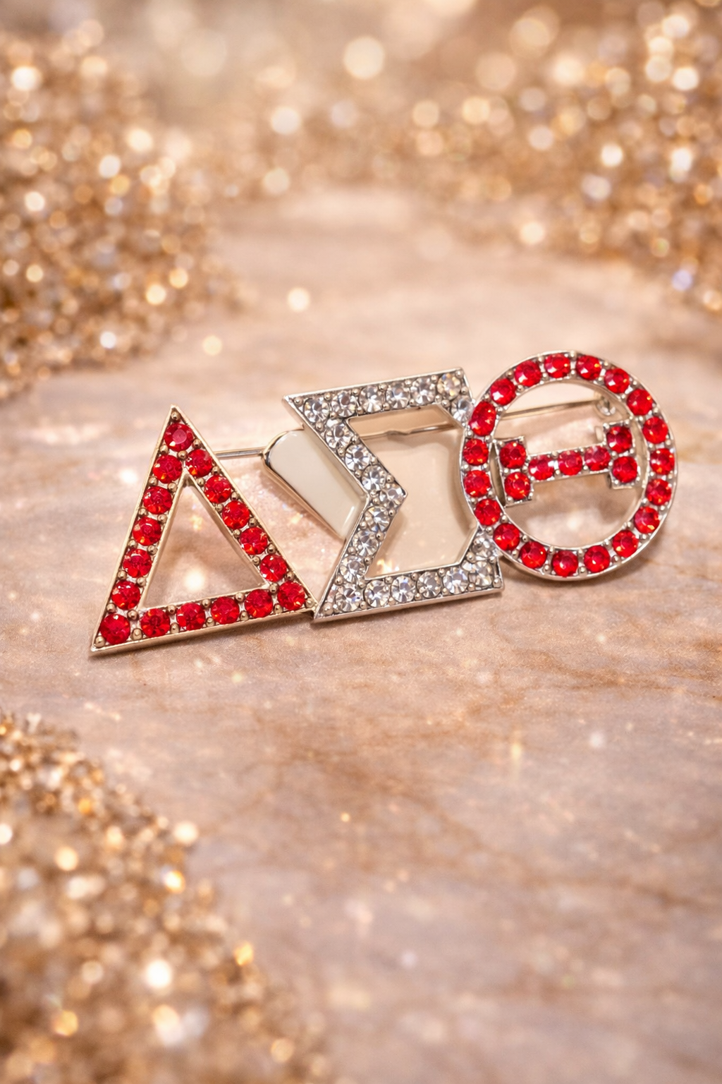 Delta Sigma Theta Rhinestone Letter Pin