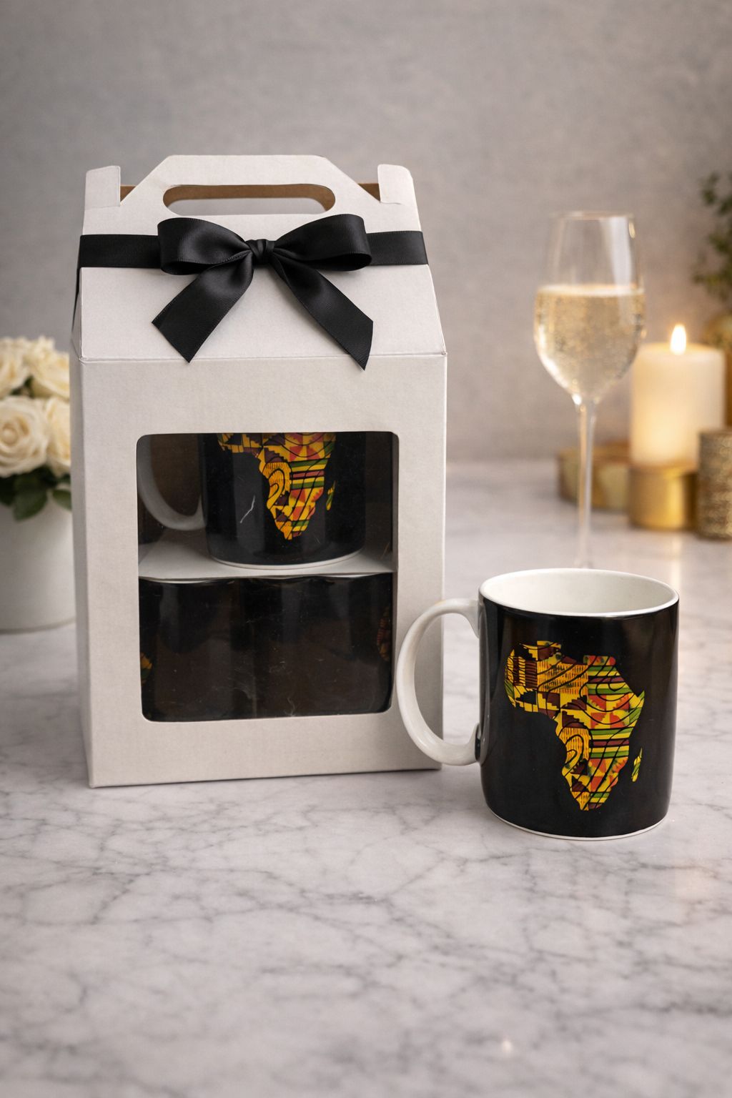 African Heritage Mug Gift Set 4-Piece Premium Boxed Set