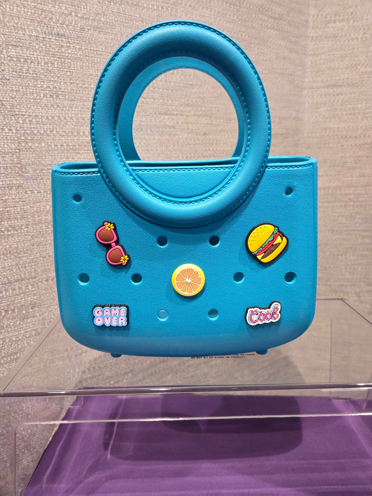 Teal Charm-Hole Mini Tote Bag