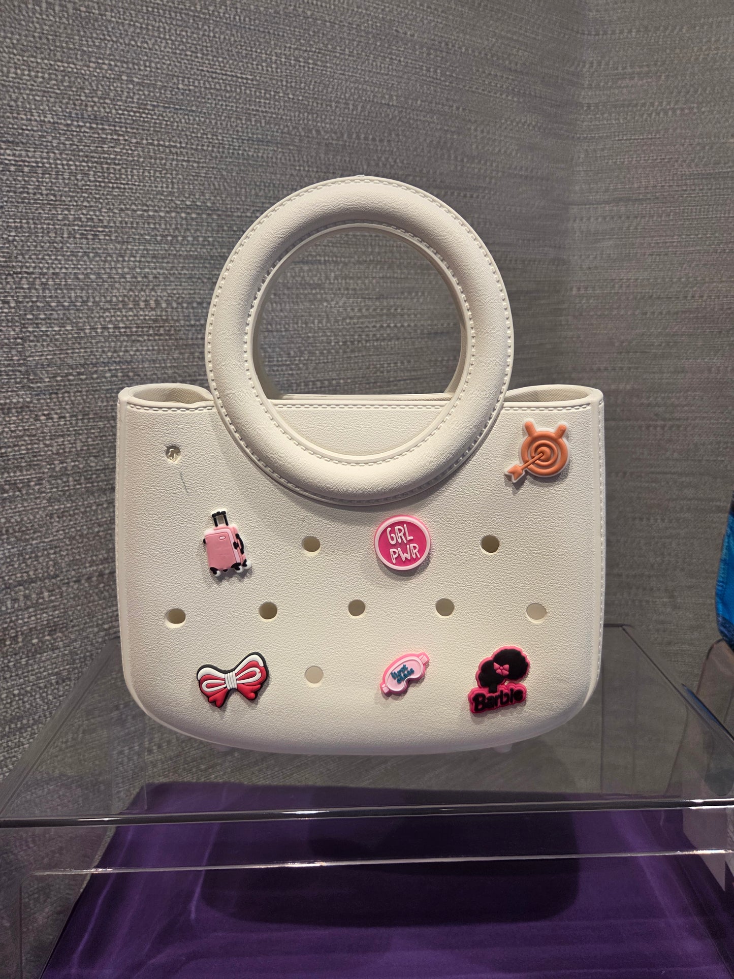 Ivory Girl Power Charm Mini Tote Bag