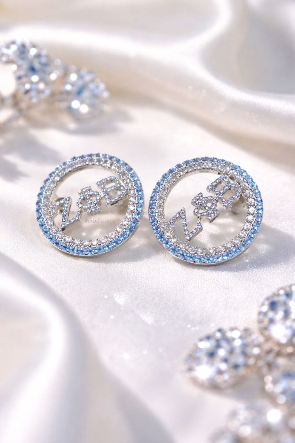 Zeta Phi Beta–inspired round stud earrings