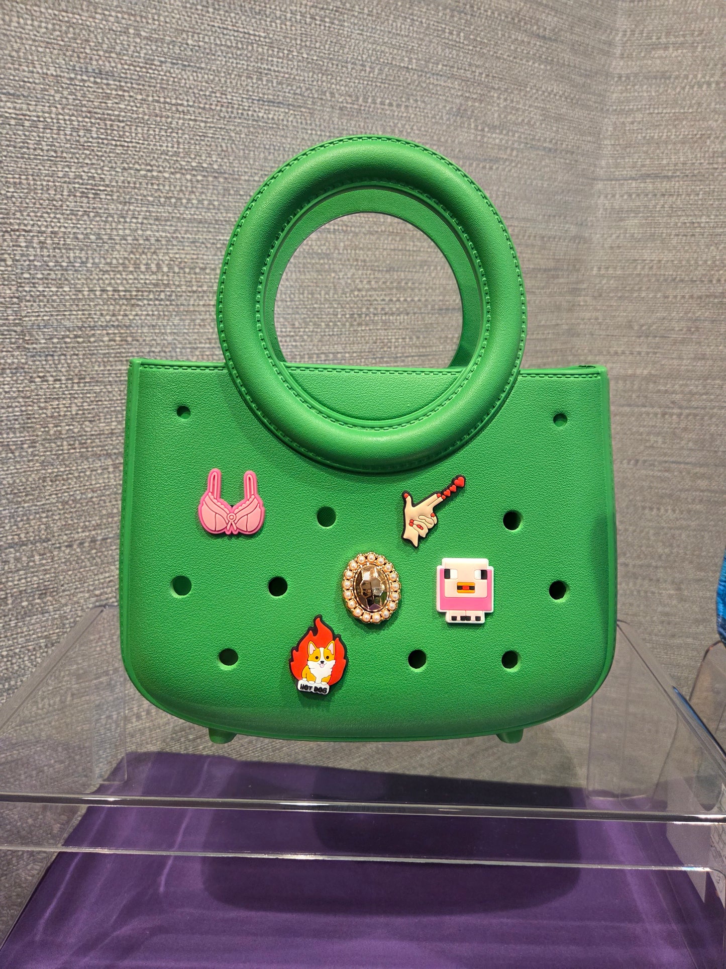 Green Charm Mini Tote Bag