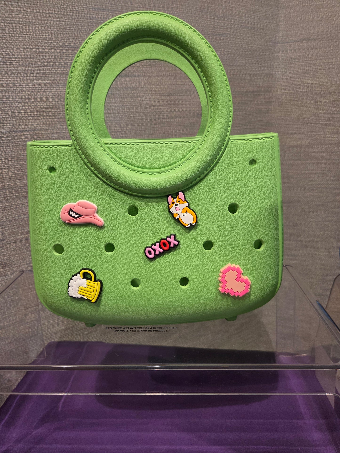 Green Charm-Hole Mini Tote Bag