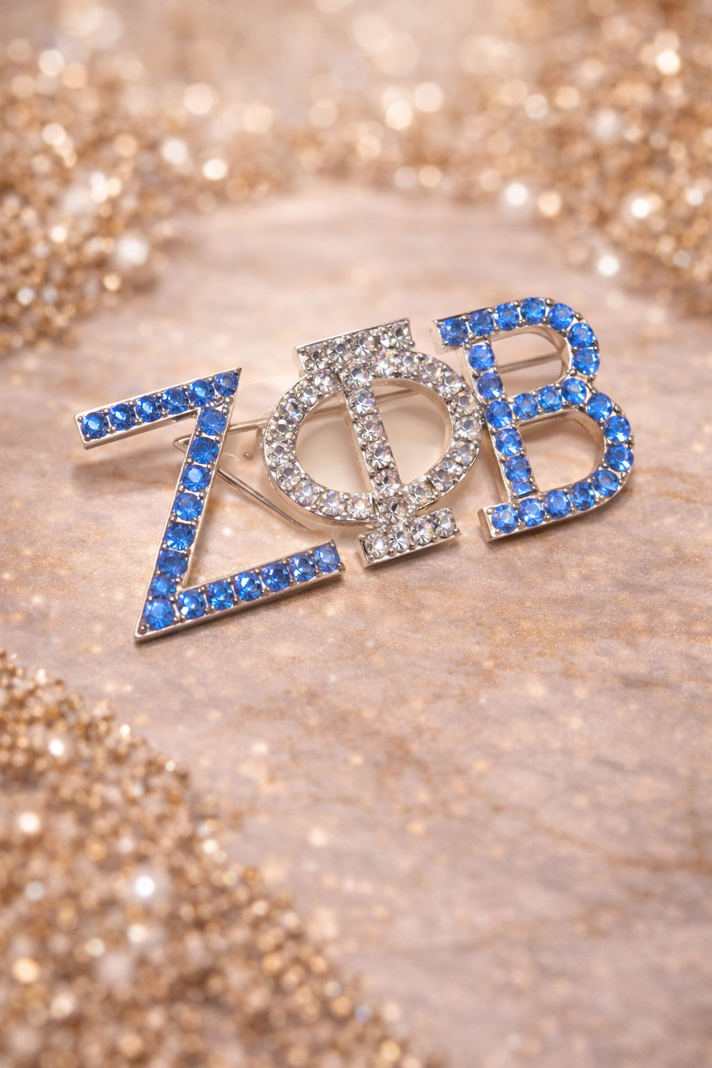 Zeta Phi Beta Rhinestone Letter Pin