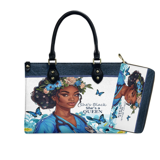 "She’s Black, She’s a Queen" Handbag & Wallet Set