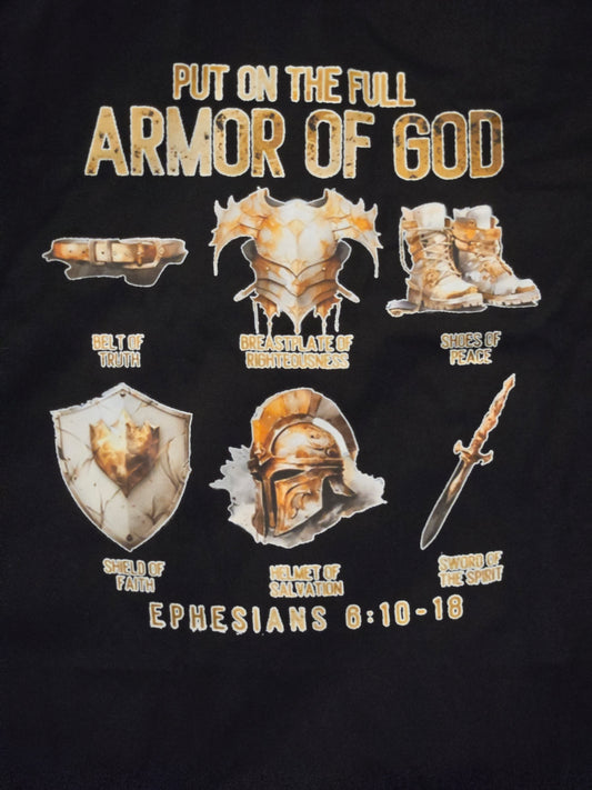 Put On the Full Armor of God Black T-Shirt