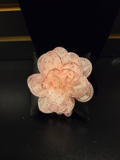 Blush Pink Floral Pearl Stretch Bracelet