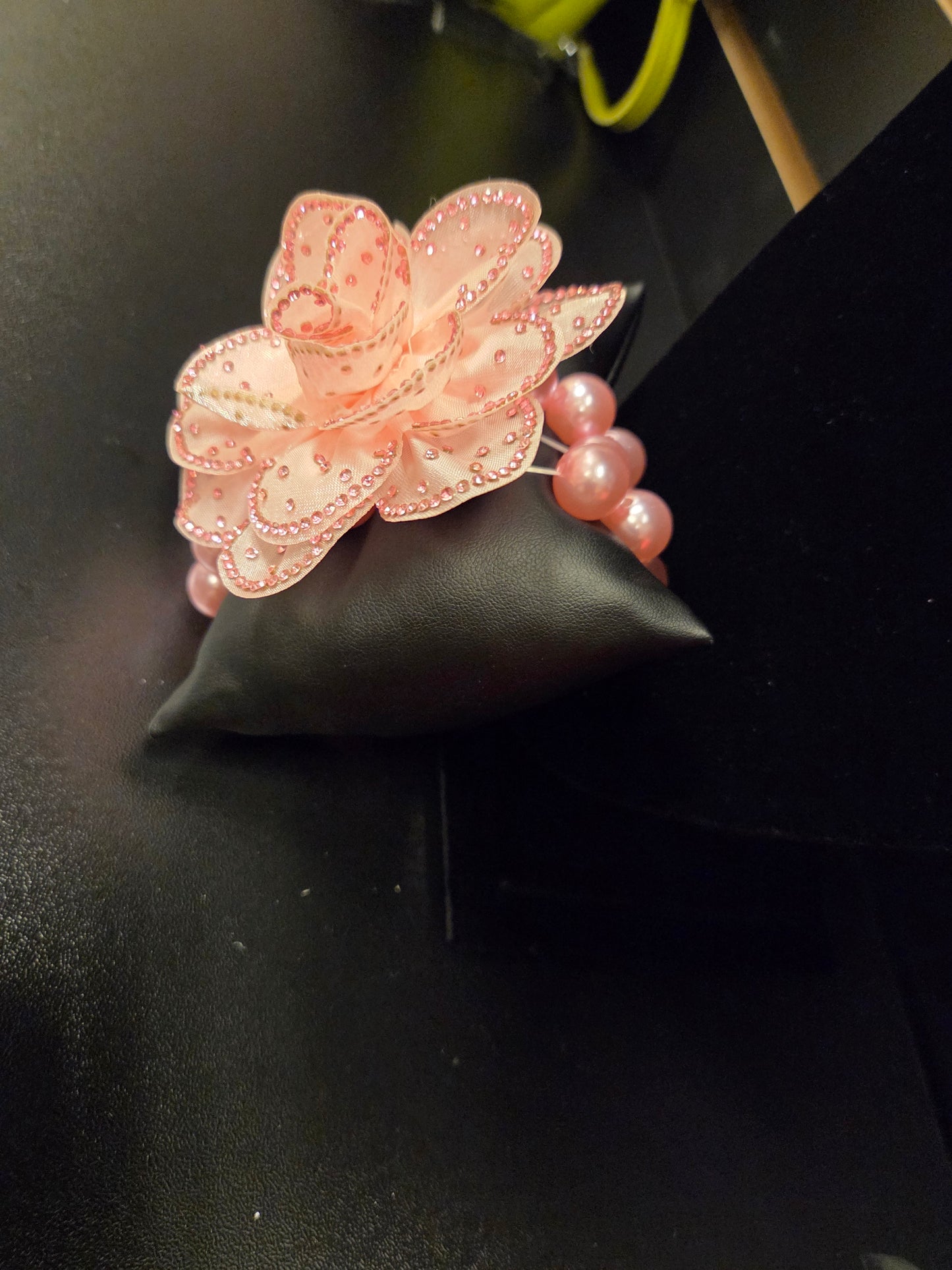 Blush Pink Floral Pearl Stretch Bracelet