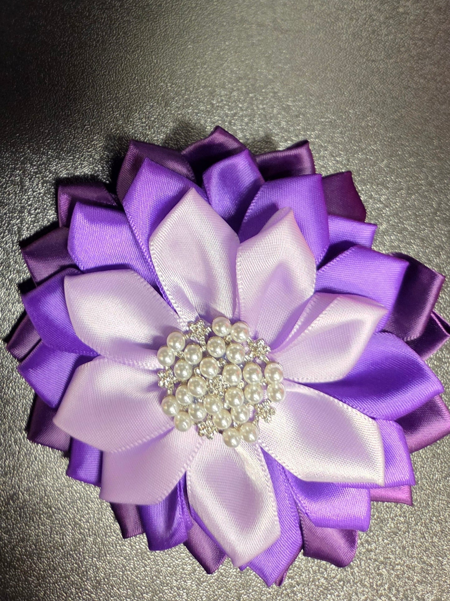 Lavender Dreams Satin Flower Brooch