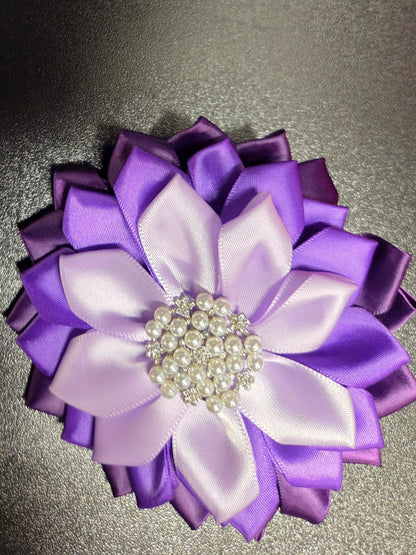 Lavender Dreams Satin Flower Brooch