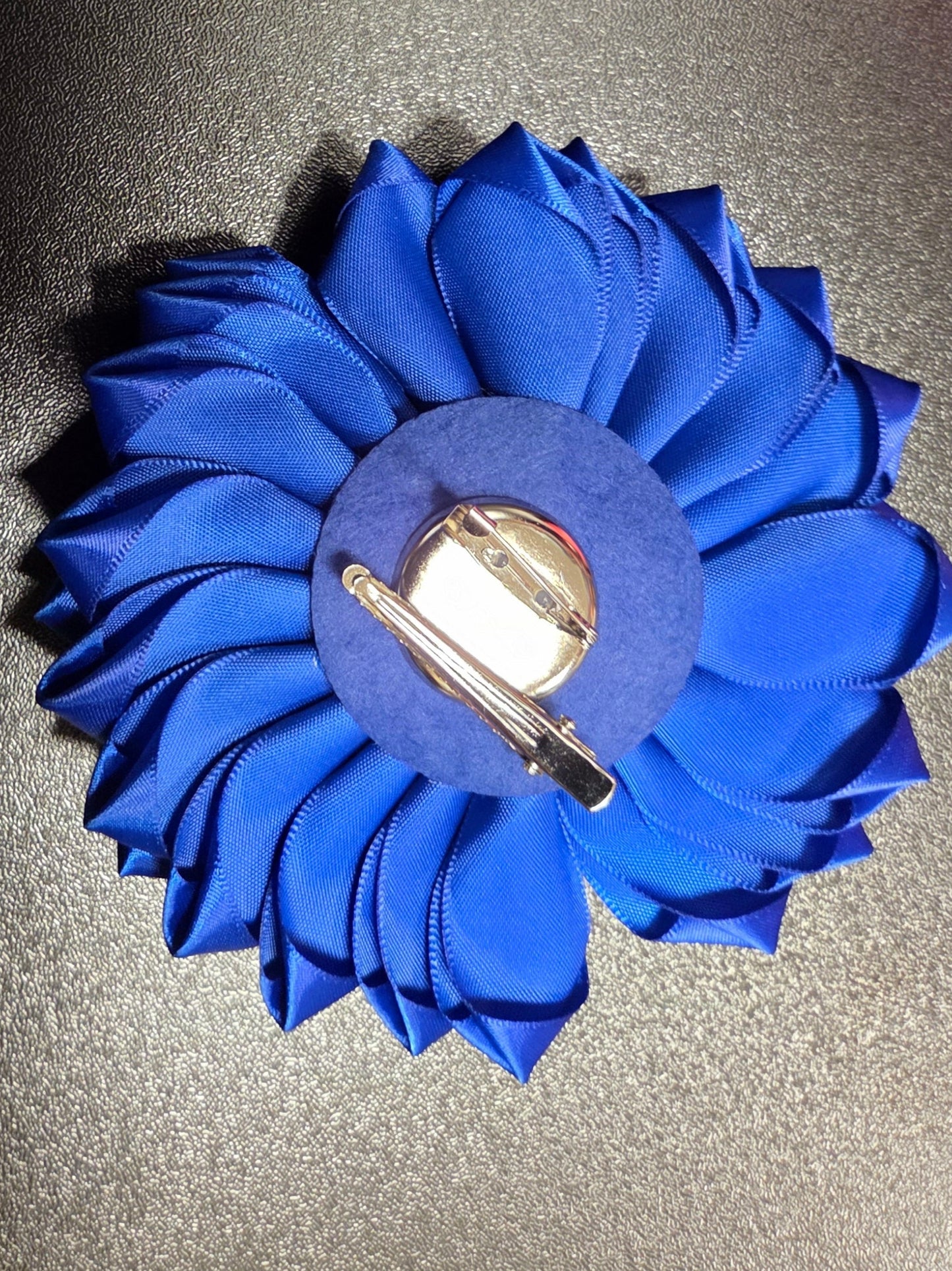 Royal Blue Satin Ribbon Flower