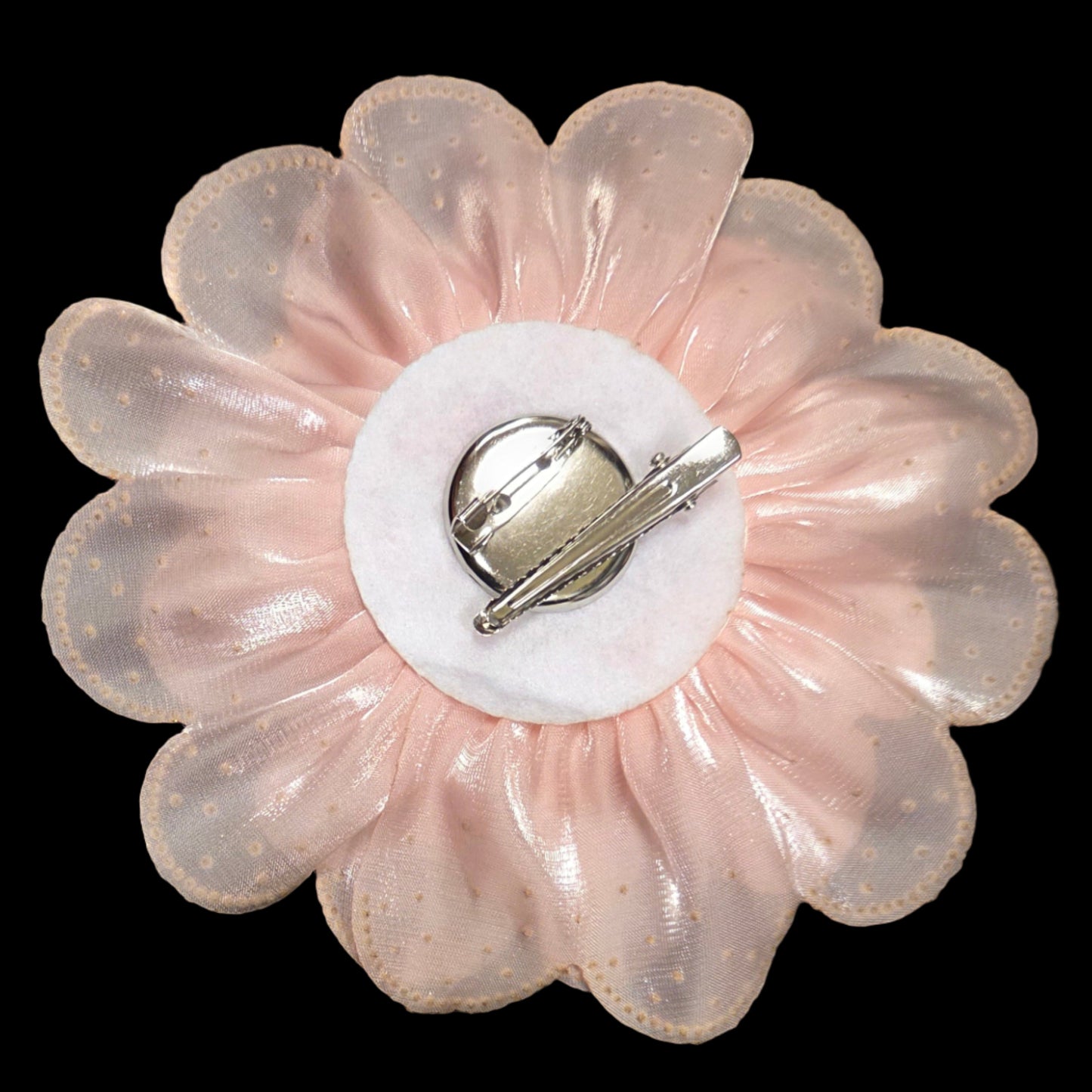 Soft Pink Fabric Flower Brooch
