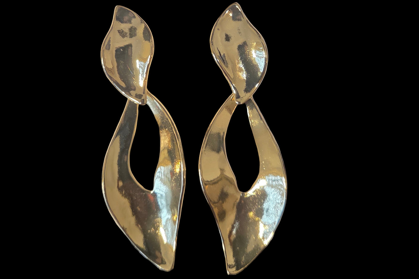 Gold Abstract Clip-on Earrings
