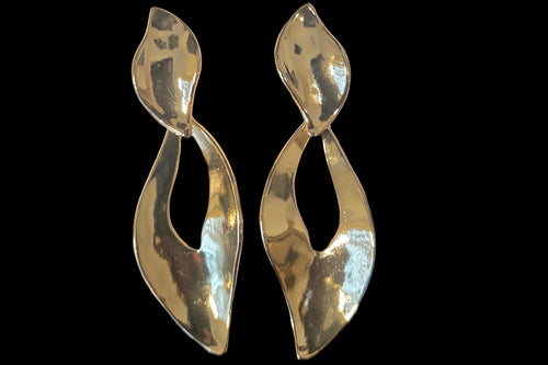 Gold Abstract Clip-on Earrings