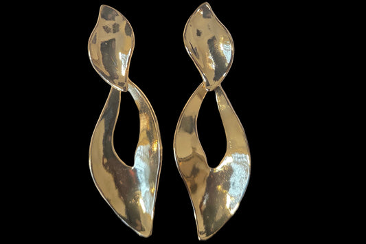 Gold Abstract Clip-on Earrings