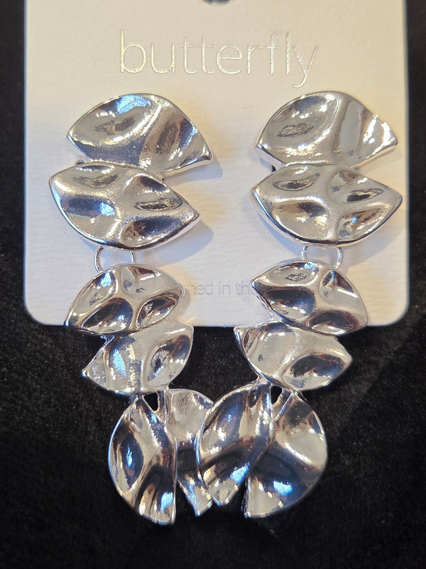 Silver Cascade Clip-On Earrings