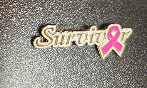 “Survivor” Pink Ribbon Brooch Pin – Strength & Awareness