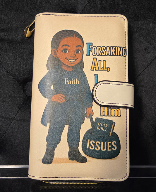Faith & Inspiration 12 Card Holder Zip Wallet – “Forsaking All, I Trust Him” Edition