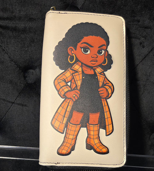 Sass & Style Zip Wallet – Plaid Coat Diva Edition