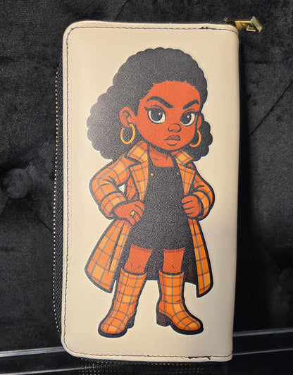 Sass & Style Zip Wallet – Plaid Coat Diva Edition