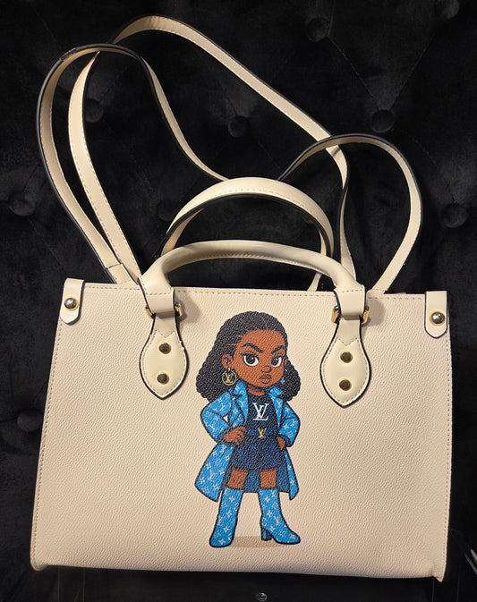 Luxe Diva Handbag – Blue Designer-Inspired Glam Edition