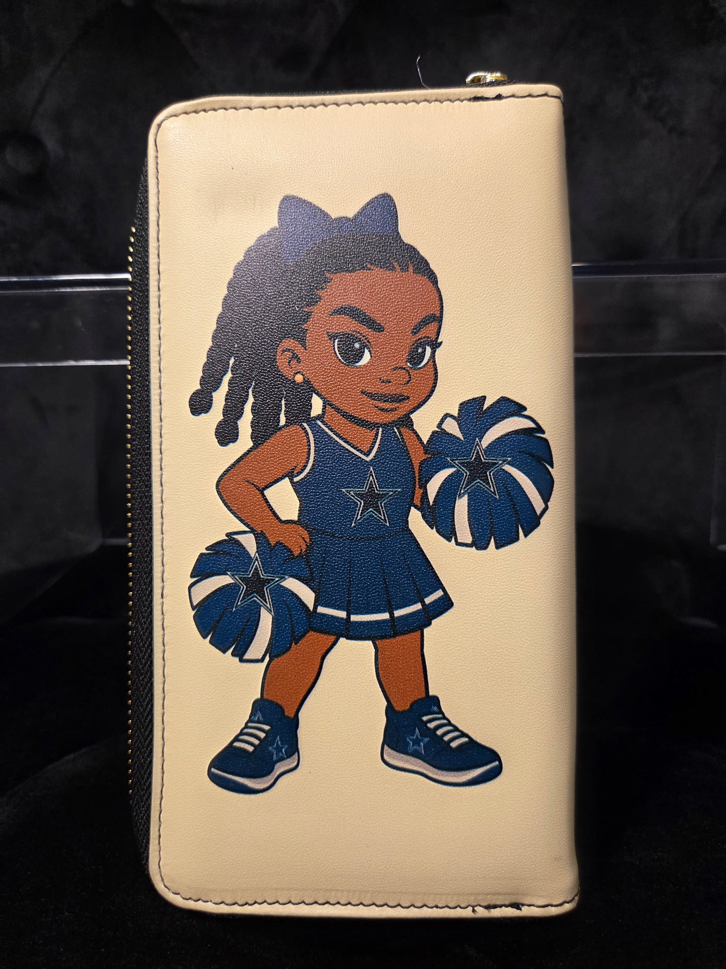 Game Day Cheer 6-Card Wallet – Blue & White Edition Cowboys Inspired