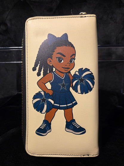 Game Day Cheer 6-Card Wallet – Blue & White Edition Cowboys Inspired